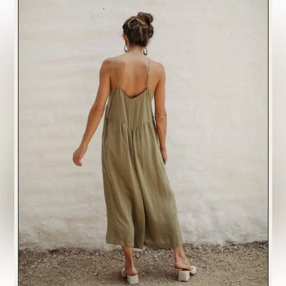 NWOT Ozma Ingrid jumpsuit, Cupro, in rosehip (a pinky taupe), S - Picture 7 of 8